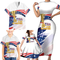 Personalized United States Soccer Family Matching Short Sleeve Bodycon Dress and Hawaiian Shirt 2025 USA Champions - Wonder Print Shop