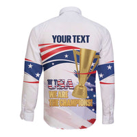 Personalized United States Soccer Long Sleeve Button Shirt 2025 USA Champions - Wonder Print Shop