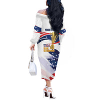 Personalized United States Soccer Off The Shoulder Long Sleeve Dress 2025 USA Champions - Wonder Print Shop