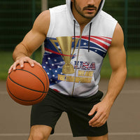 United States Soccer Sleeveless Zip Hoodie 2025 USA Champions - Wonder Print Shop
