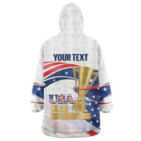 Personalized United States Soccer Wearable Blanket Hoodie 2025 USA Champions - Wonder Print Shop