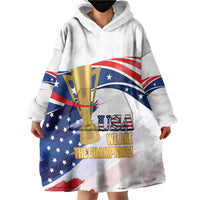 Personalized United States Soccer Wearable Blanket Hoodie 2025 USA Champions - Wonder Print Shop