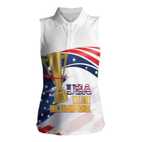Personalized United States Soccer Women Sleeveless Polo Shirt 2025 USA Champions - Wonder Print Shop