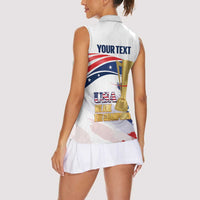 Personalized United States Soccer Women Sleeveless Polo Shirt 2025 USA Champions - Wonder Print Shop