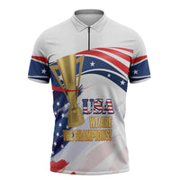 United States Soccer Zipper Polo Shirt 2025 USA Champions - Wonder Print Shop