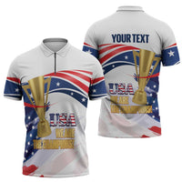 United States Soccer Zipper Polo Shirt 2025 USA Champions - Wonder Print Shop