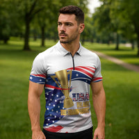 United States Soccer Zipper Polo Shirt 2025 USA Champions - Wonder Print Shop