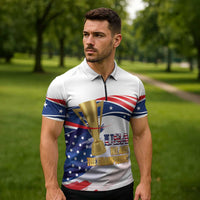 United States Soccer Zipper Polo Shirt 2025 USA Champions - Wonder Print Shop