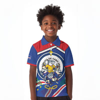 Cape Verde 2026 Football Kid Polo Shirt Orgulho Tubaroes Azuis Make History