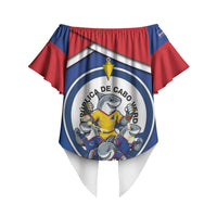 Cape Verde 2026 Football Off Shoulder Wrap Waist Top Orgulho Tubaroes Azuis Make History