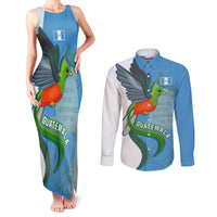 Guatemala Independence Day Couples Matching Tank Maxi Dress and Long Sleeve Button Shirts Guatemalan Quetzal 202st Anniversary - Wonder Print Shop