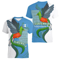 Guatemala Independence Day Women V Neck T Shirt Guatemalan Quetzal 202st Anniversary - Wonder Print Shop