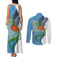 Custom Guatemala Independence Day Couples Matching Tank Maxi Dress and Long Sleeve Button Shirts Guatemalan Quetzal 202st Anniversary - Wonder Print Shop