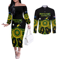 australia-soccer-couples-matching-off-the-shoulder-long-sleeve-dress-and-long-sleeve-button-shirts-aboriginal-go-matildas-2023-world-cup