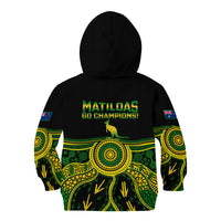 Australia Soccer Kid Hoodie Aboriginal Go Matildas 2023 World Cup - Wonder Print Shop