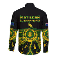 Australia Soccer Long Sleeve Button Shirt Aboriginal Go Matildas 2023 World Cup - Wonder Print Shop