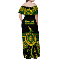 Australia Soccer Off Shoulder Maxi Dress Aboriginal Go Matildas 2023 World Cup - Wonder Print Shop
