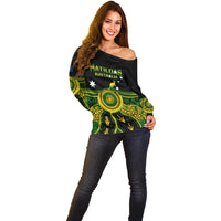 Australia Soccer Off Shoulder Sweater Aboriginal Go Matildas 2023 World Cup - Wonder Print Shop