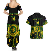 Personalised Australia Soccer Couples Matching Summer Maxi Dress and Hawaiian Shirt Aboriginal Go Matildas 2023 World Cup - Wonder Print Shop