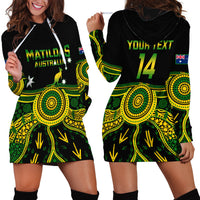 Personalised Australia Soccer Hoodie Dress Aboriginal Go Matildas 2023 World Cup - Wonder Print Shop