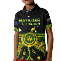Personalised Australia Soccer Kid Polo Shirt Aboriginal Go Matildas 2023 World Cup - Wonder Print Shop