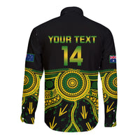 Personalised Australia Soccer Long Sleeve Button Shirt Aboriginal Go Matildas 2023 World Cup - Wonder Print Shop