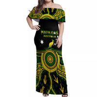 Personalised Australia Soccer Off Shoulder Maxi Dress Aboriginal Go Matildas 2023 World Cup - Wonder Print Shop
