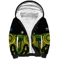 Personalised Australia Soccer Sherpa Hoodie Aboriginal Go Matildas 2023 World Cup - Wonder Print Shop