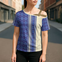 Mabuhay Philippines Festival Cross Shoulder Shirt Yakan Modern Filipiniana Inspired