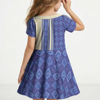 Mabuhay Philippines Festival Kid Short Sleeve Dress Yakan Modern Filipiniana Inspired