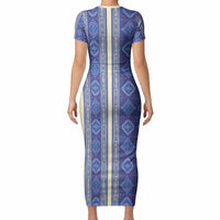 Mabuhay Philippines Festival Short Sleeve Bodycon Dress Yakan Modern Filipiniana Inspired