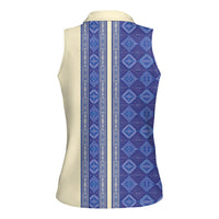 Mabuhay Philippines Festival Women Sleeveless Polo Shirt Yakan Modern Filipiniana Inspired