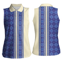 Mabuhay Philippines Festival Women Sleeveless Polo Shirt Yakan Modern Filipiniana Inspired