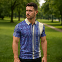 Mabuhay Philippines Festival Zipper Polo Shirt Yakan Modern Filipiniana Inspired