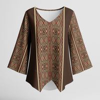 Mabuhay Philippines Festival Kimono Sleeve Blouse Tnalak Modern Filipiniana Inspired