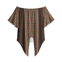 Mabuhay Philippines Festival Off Shoulder Wrap Waist Top Tnalak Modern Filipiniana Inspired