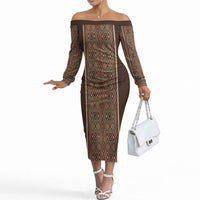 Mabuhay Philippines Festival Off The Shoulder Long Sleeve Dress Tnalak Modern Filipiniana Inspired