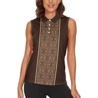 Mabuhay Philippines Festival Women Sleeveless Polo Shirt Tnalak Modern Filipiniana Inspired