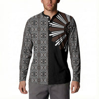 Mabuhay Philippines Festival Button Sweatshirt Araw Tnalak Modern Filipiniana Inspired
