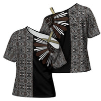 Mabuhay Philippines Festival Cross Shoulder Shirt Araw Tnalak Modern Filipiniana Inspired