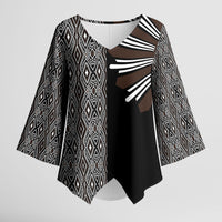 Mabuhay Philippines Festival Kimono Sleeve Blouse Araw Tnalak Modern Filipiniana Inspired