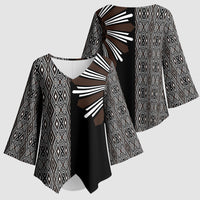 Mabuhay Philippines Festival Kimono Sleeve Blouse Araw Tnalak Modern Filipiniana Inspired