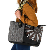 Mabuhay Philippines Festival Leather Tote Bag Araw Tnalak Modern Filipiniana Inspired
