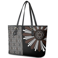 Mabuhay Philippines Festival Leather Tote Bag Araw Tnalak Modern Filipiniana Inspired