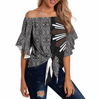 Mabuhay Philippines Festival Off Shoulder Wrap Waist Top Araw Tnalak Modern Filipiniana Inspired