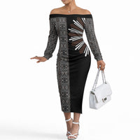 Mabuhay Philippines Festival Off The Shoulder Long Sleeve Dress Araw Tnalak Modern Filipiniana Inspired
