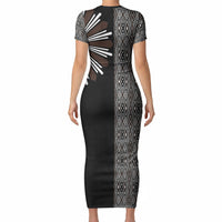 Mabuhay Philippines Festival Short Sleeve Bodycon Dress Araw Tnalak Modern Filipiniana Inspired