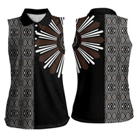 Mabuhay Philippines Festival Women Sleeveless Polo Shirt Araw Tnalak Modern Filipiniana Inspired