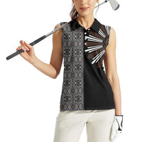 Mabuhay Philippines Festival Women Sleeveless Polo Shirt Araw Tnalak Modern Filipiniana Inspired