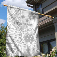 Samoa White Sunday Garden Flag Manuia le Aso Sa o Tamaiti Polynesian Plumeria - Wonder Print Shop